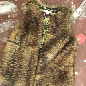 NWT Festival Faux Fur Vest
